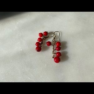 Red beaded earrings